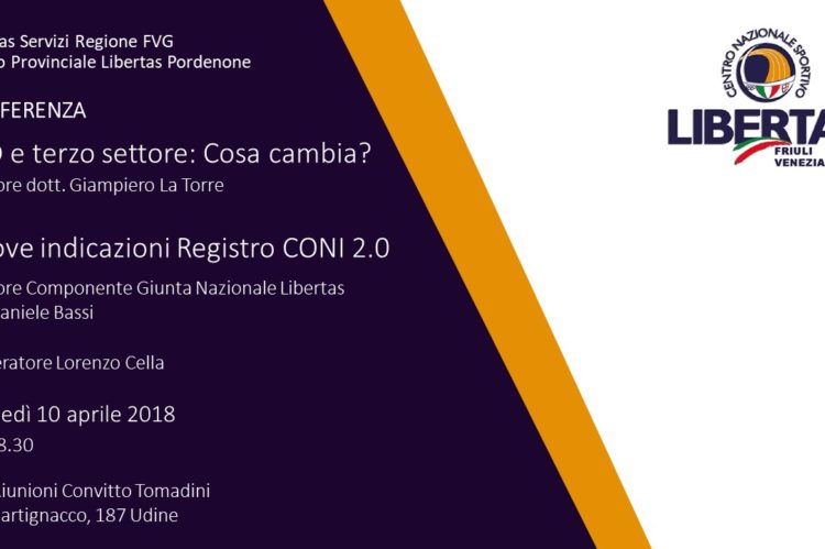 Convegno Terzo settore e iscrizione al Registro CONI 2.0